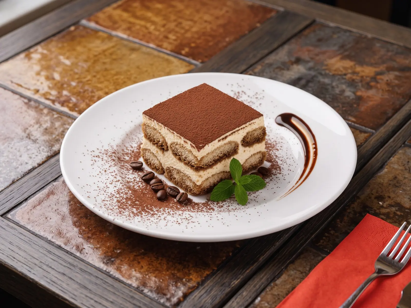 Tiramisù con crema al mascarpone, savoiardi all'espresso e cacao — Bottegas Saska Kępa, ul. Francuska 24